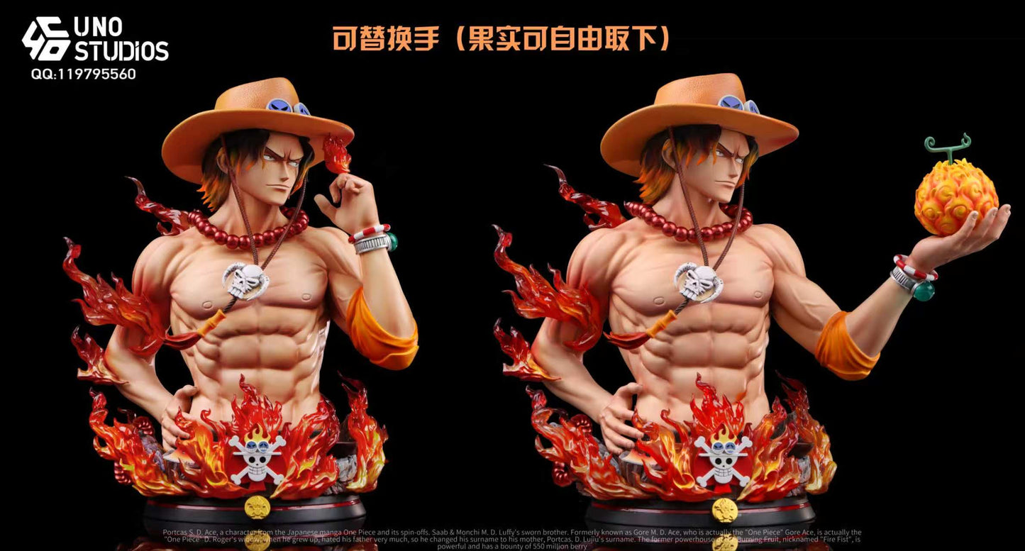 One Piece UNO Studio Portgas D Ace Bust Resin Statue