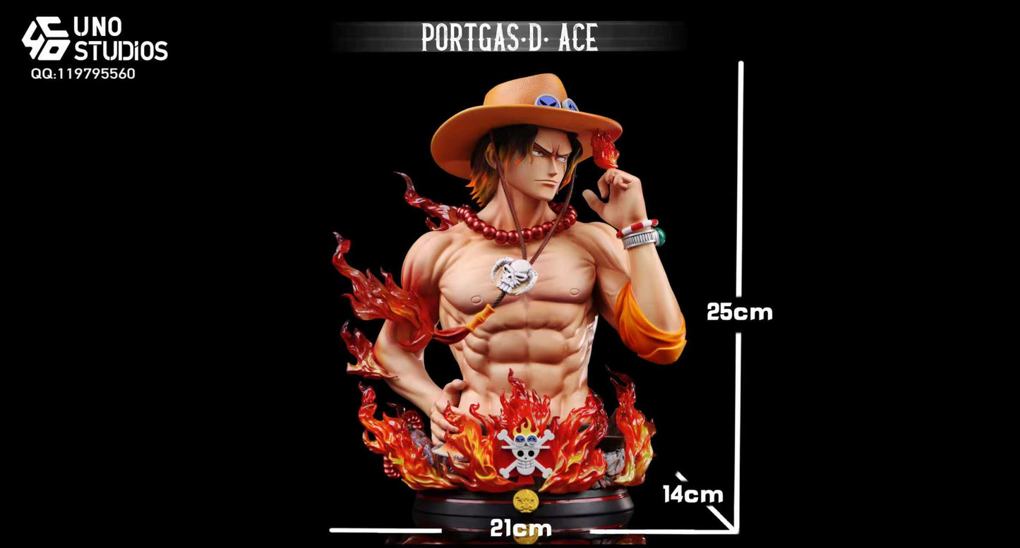 One Piece UNO Studio Portgas D Ace Bust Resin Statue