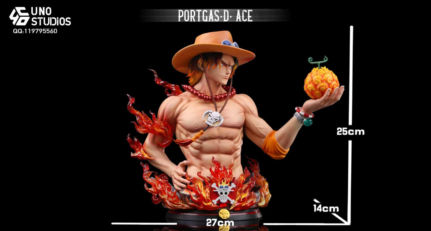 One Piece UNO Studio Portgas D Ace Bust Resin Statue