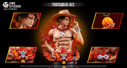 One Piece UNO Studio Portgas D Ace Bust Resin Statue